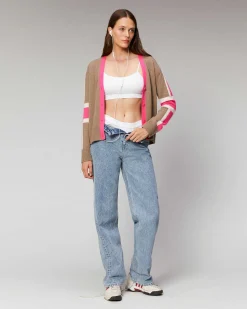 Pull Cardigan Manches Tricolore Leger*FROM FUTURE Outlet