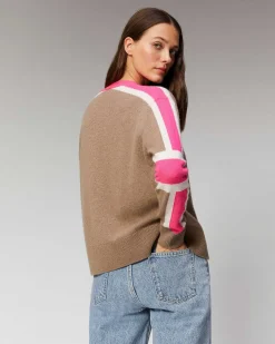 Pull Cardigan Manches Tricolore Leger*FROM FUTURE Online