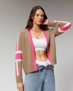 Pull Cardigan Manches Tricolore Leger*FROM FUTURE Online