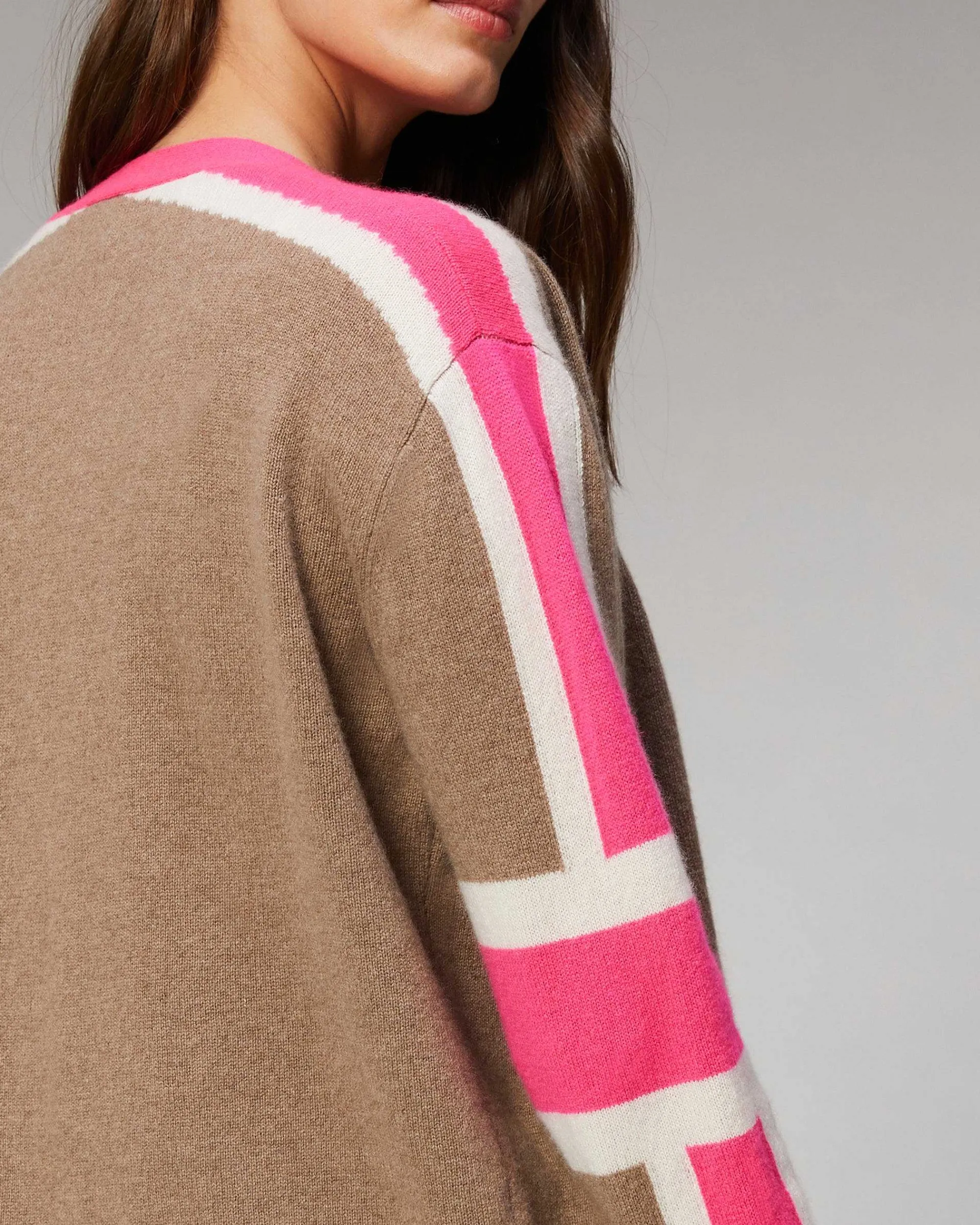 Pull Cardigan Manches Tricolore Leger*FROM FUTURE Hot