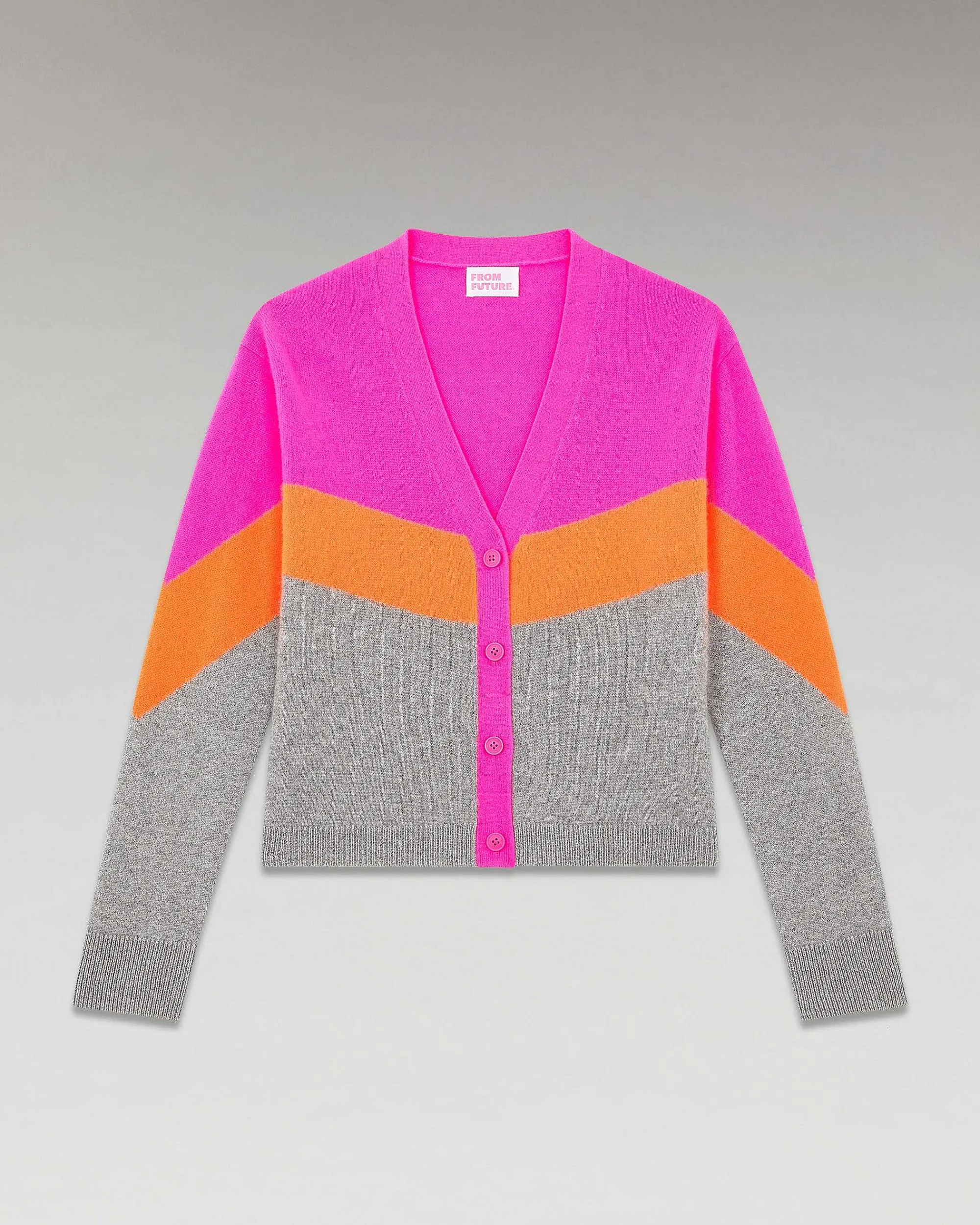 Pull Cardigan Tricolore Leger*FROM FUTURE Clearance