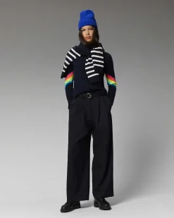 Pull Col Montant Bandes Manches Multico Leger*FROM FUTURE Sale