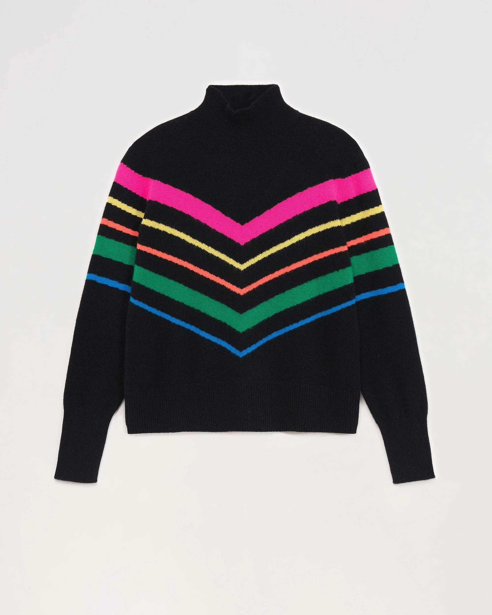 Pull Col Montant Bandes Multicolore Leger*FROM FUTURE Best