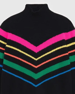 Pull Col Montant Bandes Multicolore Leger*FROM FUTURE Best