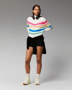 Pull Col Montant Bandes Multicolore Leger*FROM FUTURE Best