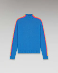 Pull Col Montant Bandes Manches Multicolore Leger*FROM FUTURE Hot