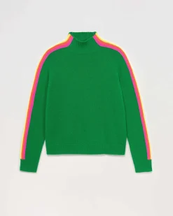 Pull Col Montant Bandes Manches Multicolore Leger*FROM FUTURE Clearance