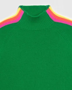 Pull Col Montant Bandes Manches Multicolore Leger*FROM FUTURE Clearance