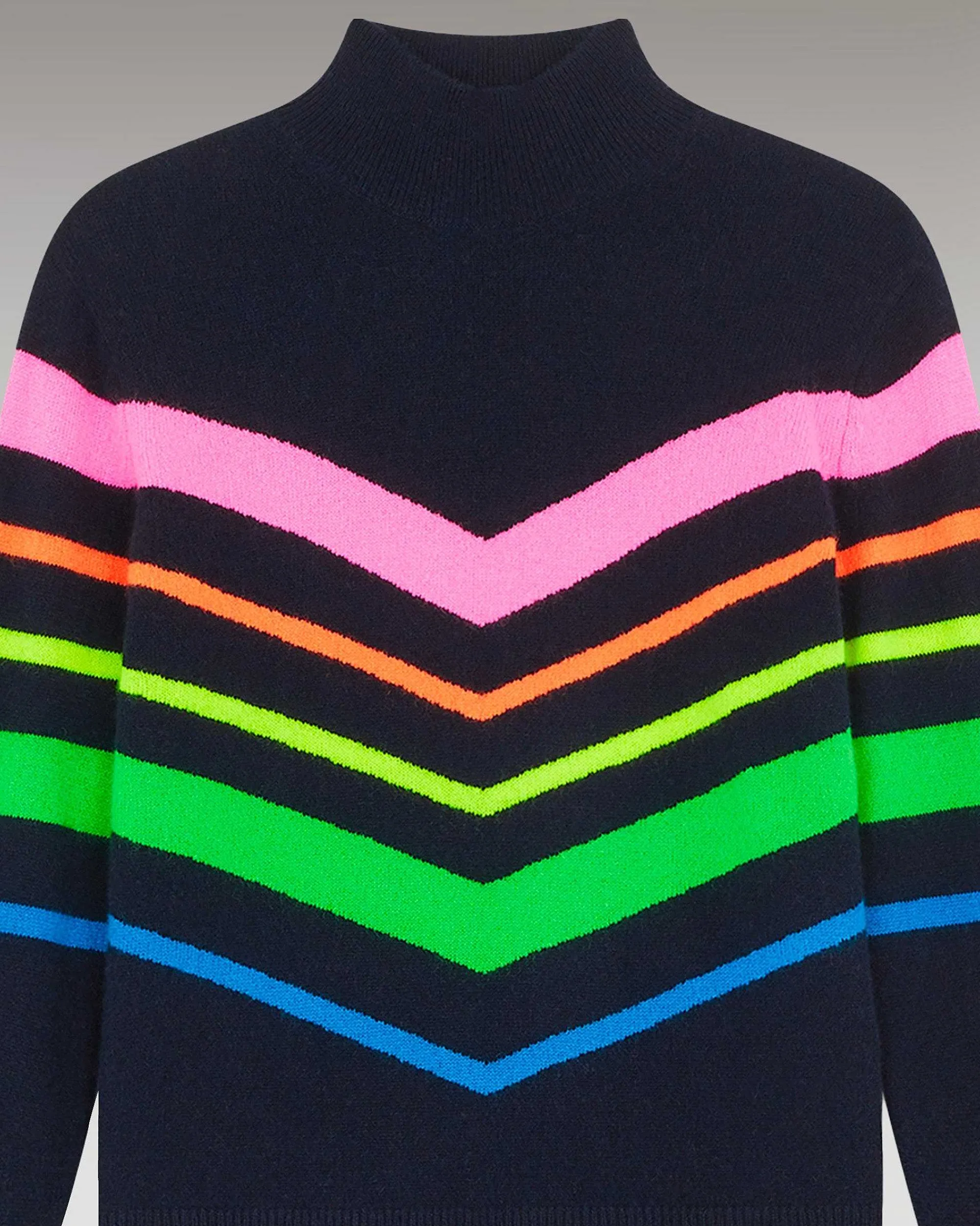 Pull Col Montant Bandes Multicolore Leger*FROM FUTURE New
