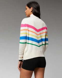 Pull Col Montant Bandes Multicolore Leger*FROM FUTURE New