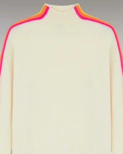 Pull Col Montant Bandes Manches Multicolore Leger*FROM FUTURE Outlet