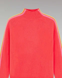 Pull Col Montant Bandes Manches Multicolore Leger*FROM FUTURE Discount