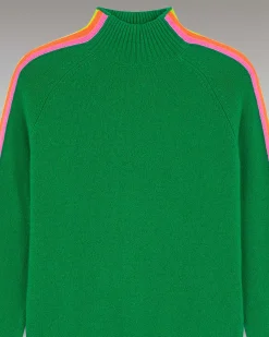 Pull Col Montant Bandes Manches Multicolore Leger*FROM FUTURE