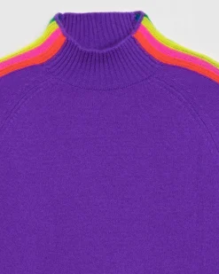 Pull Col Montant Bandes Manches Multicolore Leger*FROM FUTURE Online