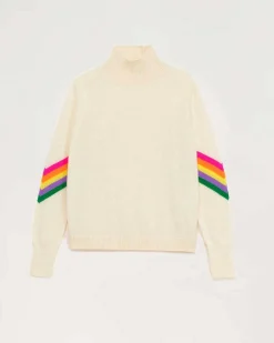Pull Col Montant Bandes Manches Multicolore Leger*FROM FUTURE Clearance