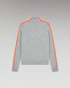 Pull Col Montant Bandes Manches Multicolore Leger*FROM FUTURE Clearance