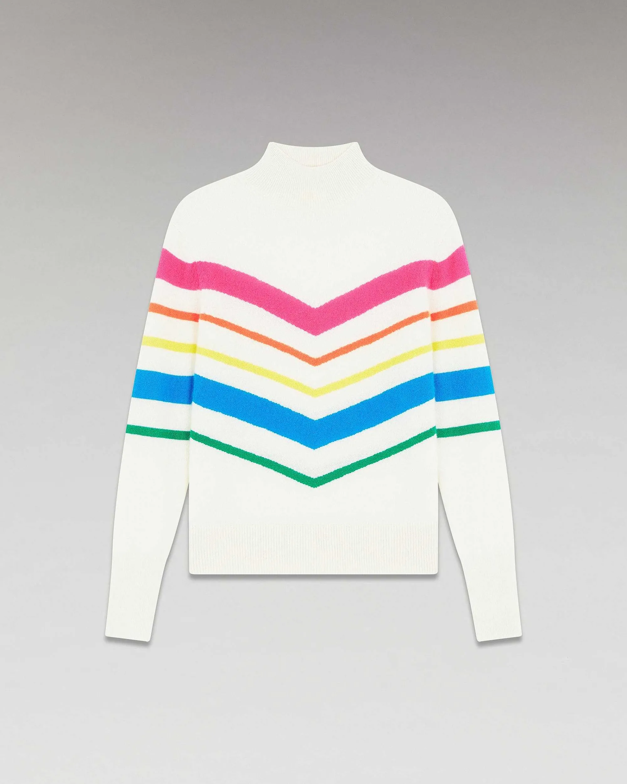 Pull Col Montant Bandes Multicolore Leger*FROM FUTURE Hot