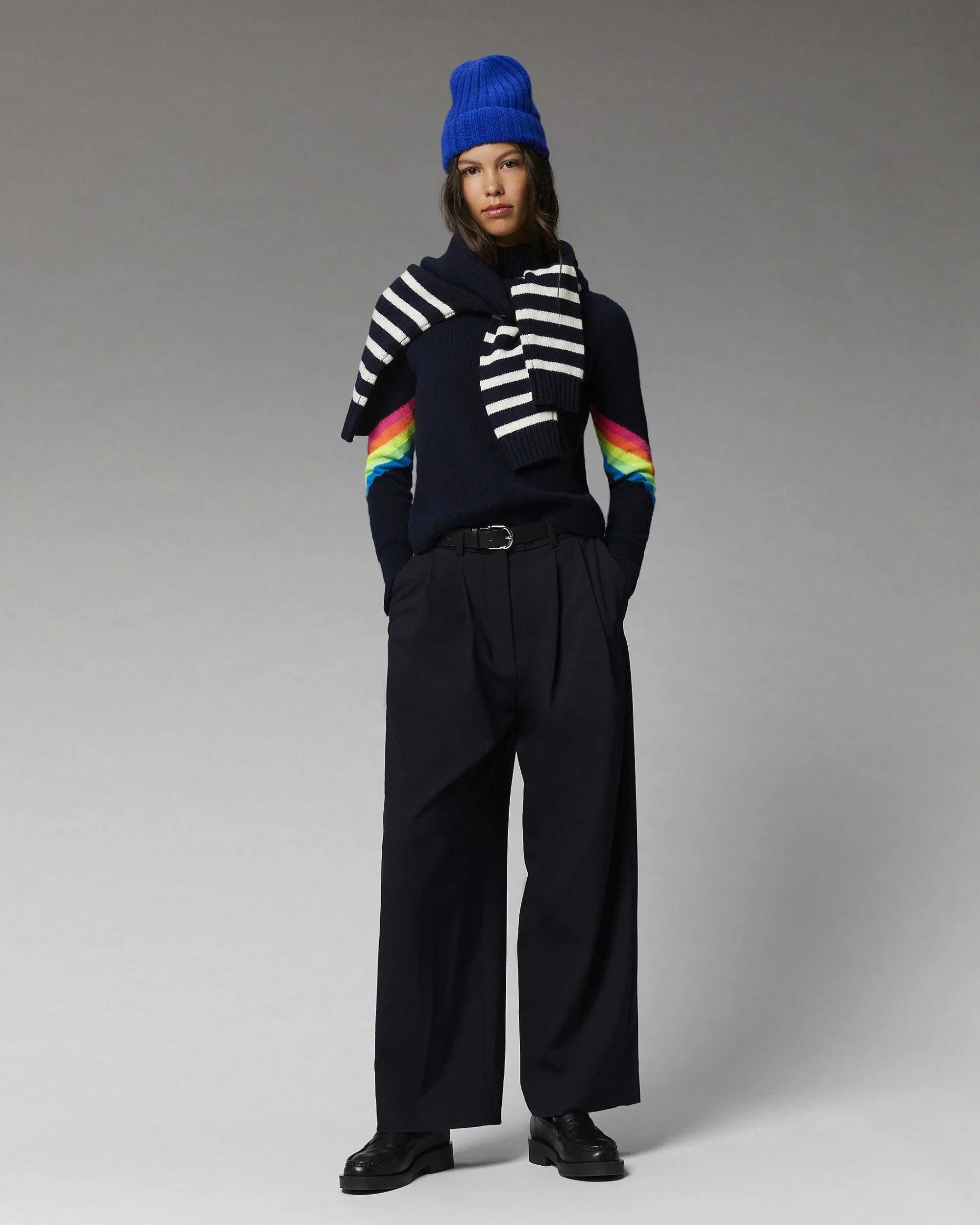 Pull Col Montant Bandes Manches Multico Leger*FROM FUTURE Outlet