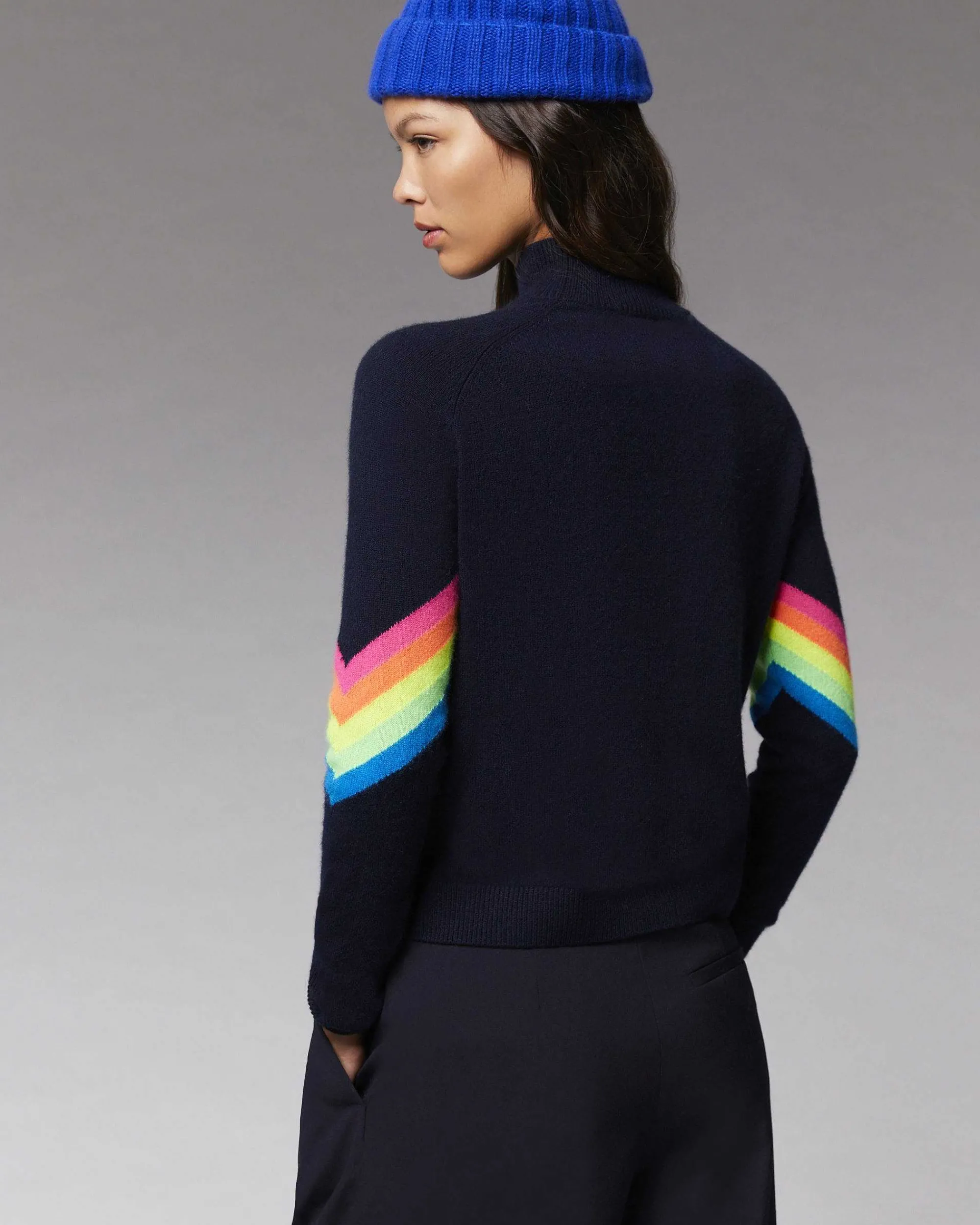 Pull Col Montant Bandes Manches Multico Leger*FROM FUTURE Outlet