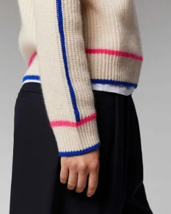 Pull Col Montant Tricolore Maille Perlee*FROM FUTURE Sale