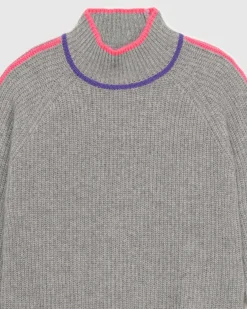 Pull Col Montant Tricolore Maille Perlee*FROM FUTURE Discount