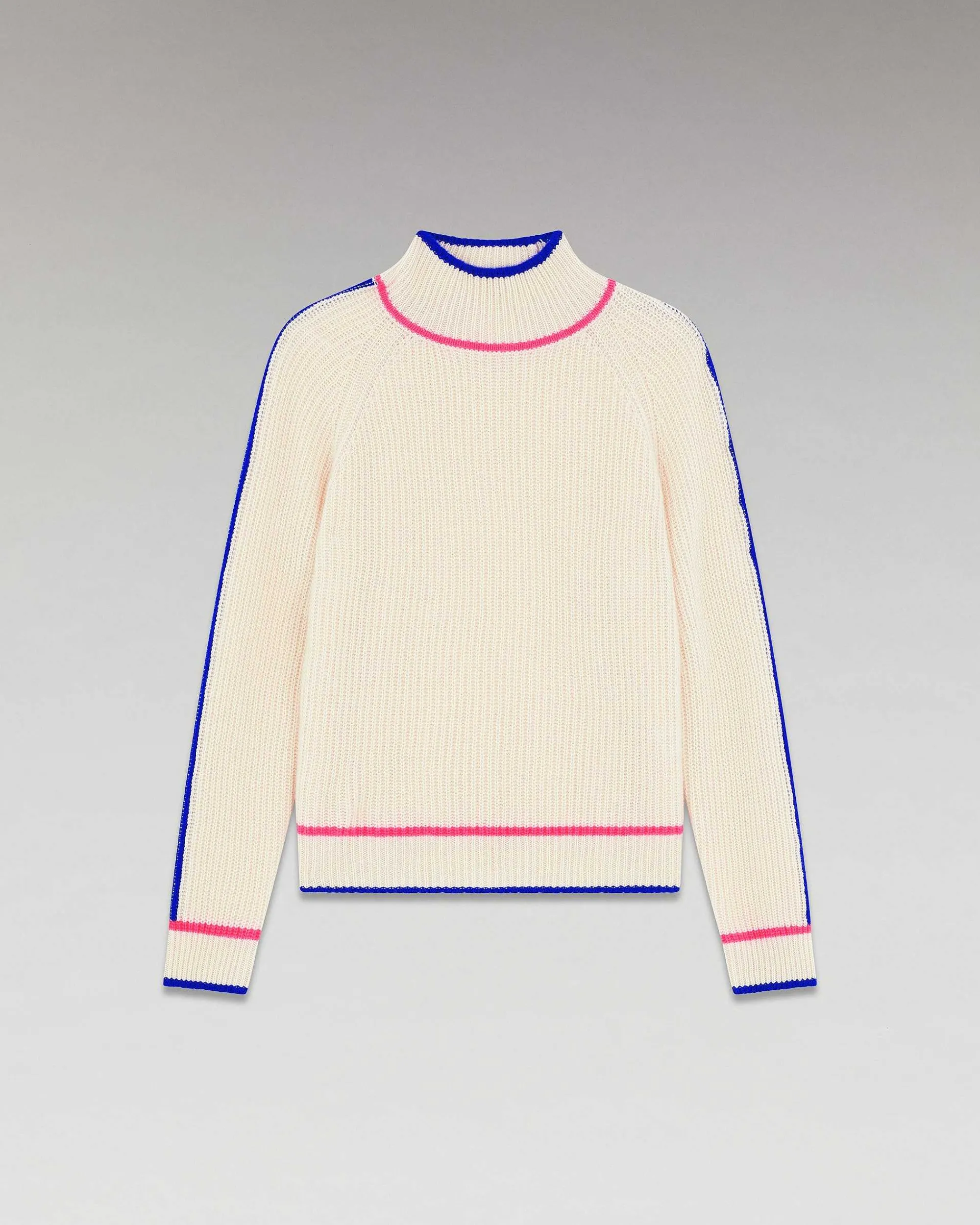 Pull Col Montant Tricolore Maille Perlee*FROM FUTURE New