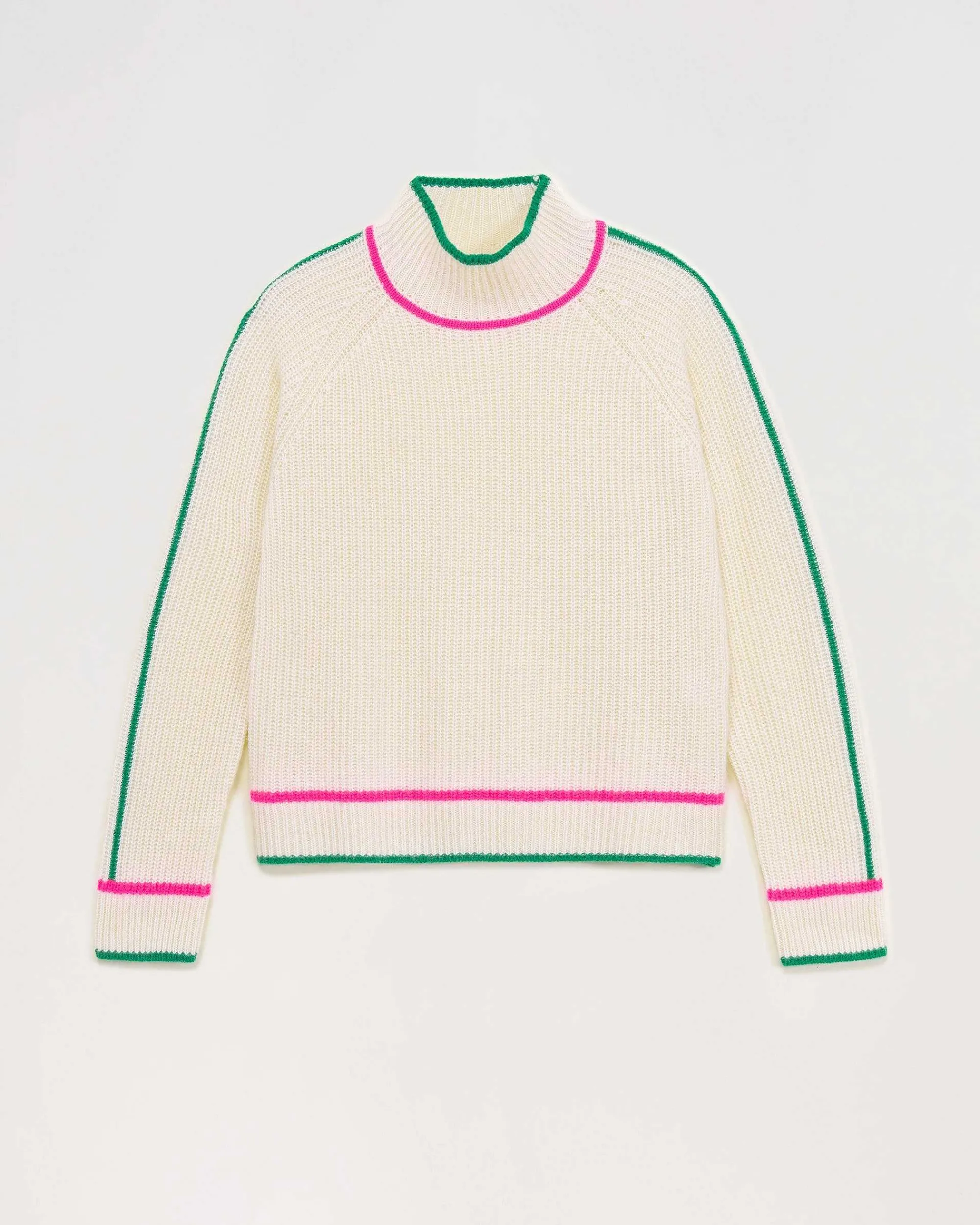 Pull Col Montant Tricolore Maille Perlee*FROM FUTURE Discount