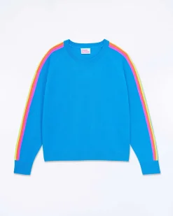 Pull Col Rond Bande Multicolore Aux Manches*FROM FUTURE Sale