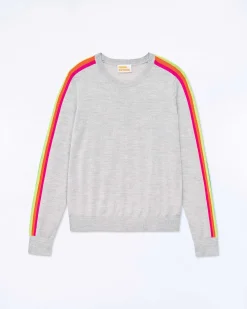 Pull Col Rond Bande Multicolore Aux Manches*FROM FUTURE Outlet