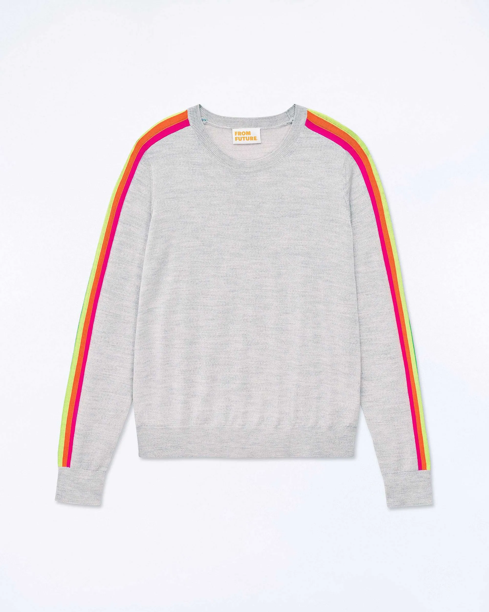 Pull Col Rond Bande Multicolore Aux Manches*FROM FUTURE Outlet