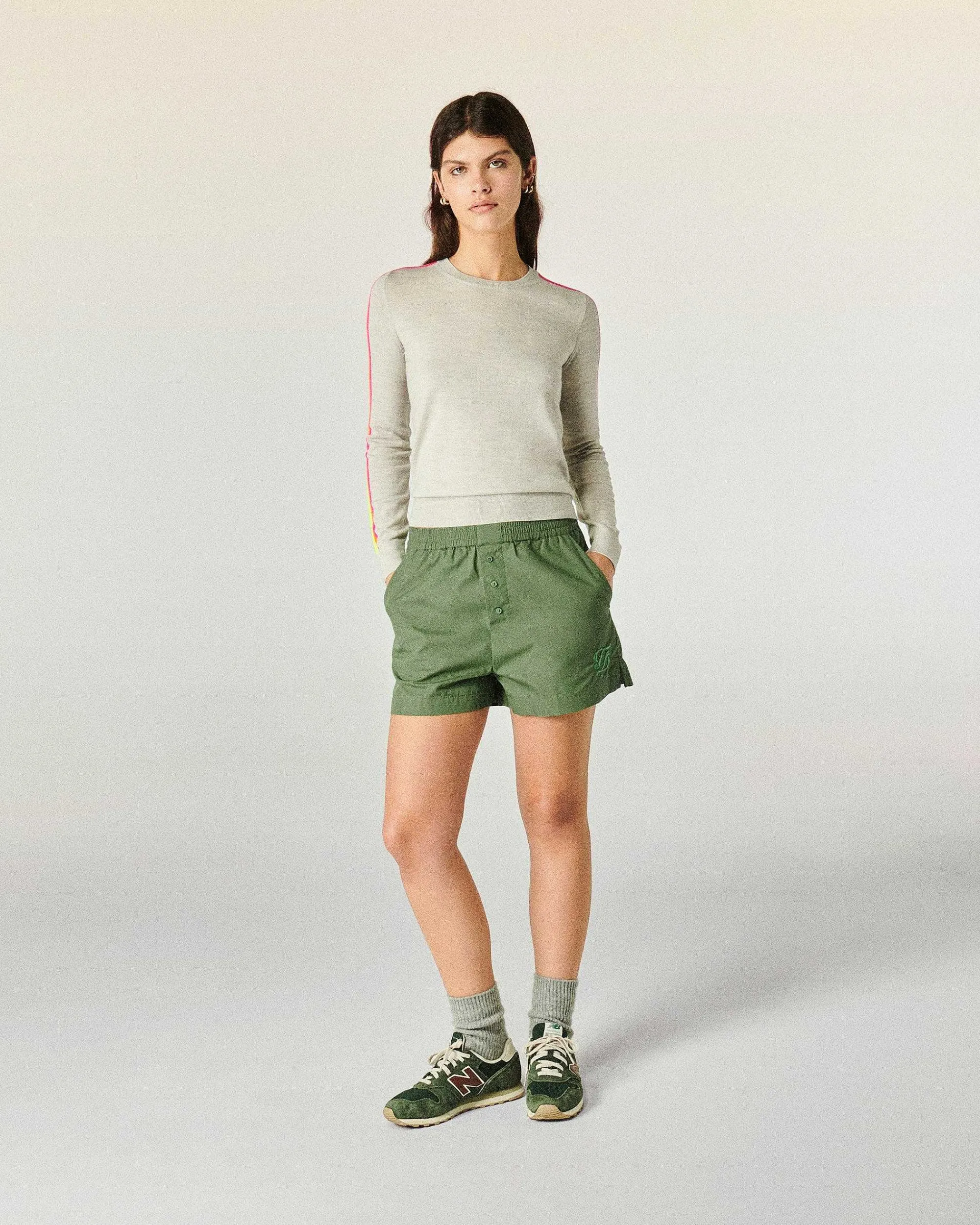 Pull Col Rond Bande Multicolore Aux Manches*FROM FUTURE Outlet