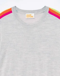 Pull Col Rond Bande Multicolore Aux Manches*FROM FUTURE Outlet