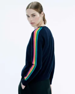 Pull Col Rond Bande Multicolore Aux Manches*FROM FUTURE Discount