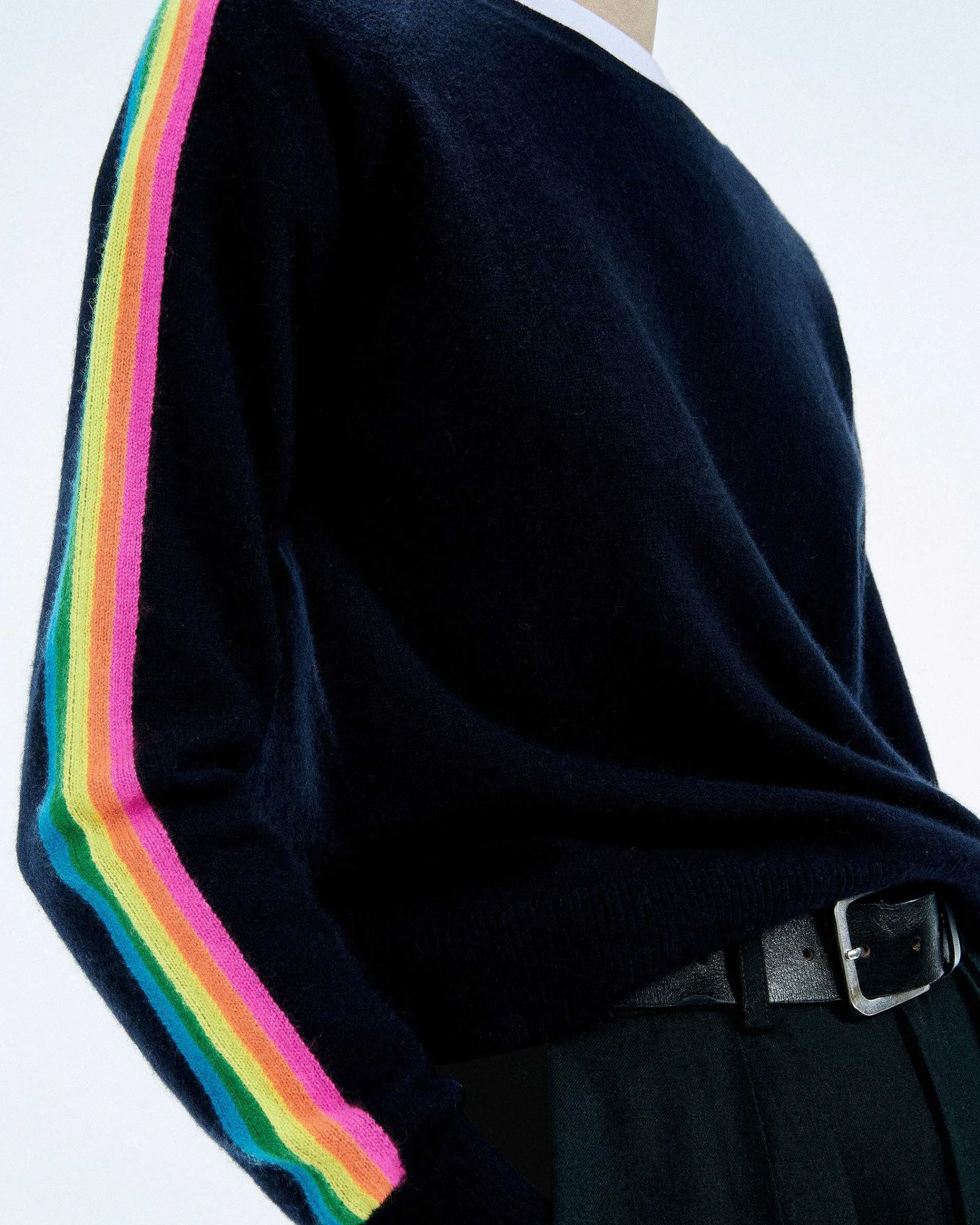 Pull Col Rond Bande Multicolore Aux Manches*FROM FUTURE Discount