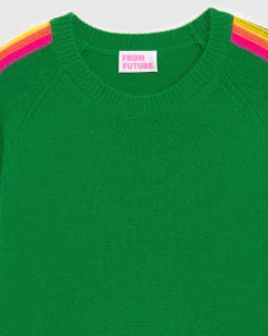 Pull Col Rond Bandes Manches Multicolore*FROM FUTURE Sale