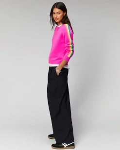 Pull Col Rond Bandes Manches Multicolore*FROM FUTURE