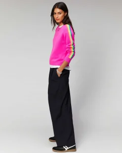 Pull Col Rond Bandes Manches Multicolore*FROM FUTURE Clearance