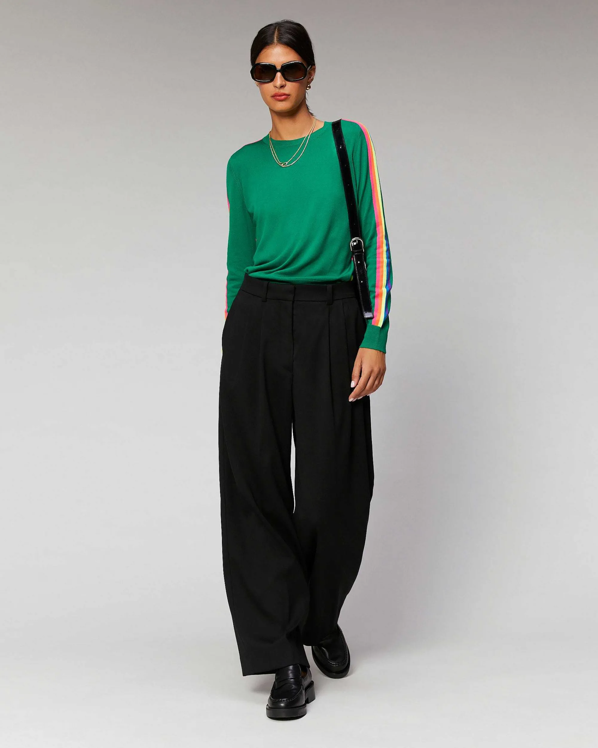 Pull Col Rond Bandes Manches Multico*FROM FUTURE Outlet