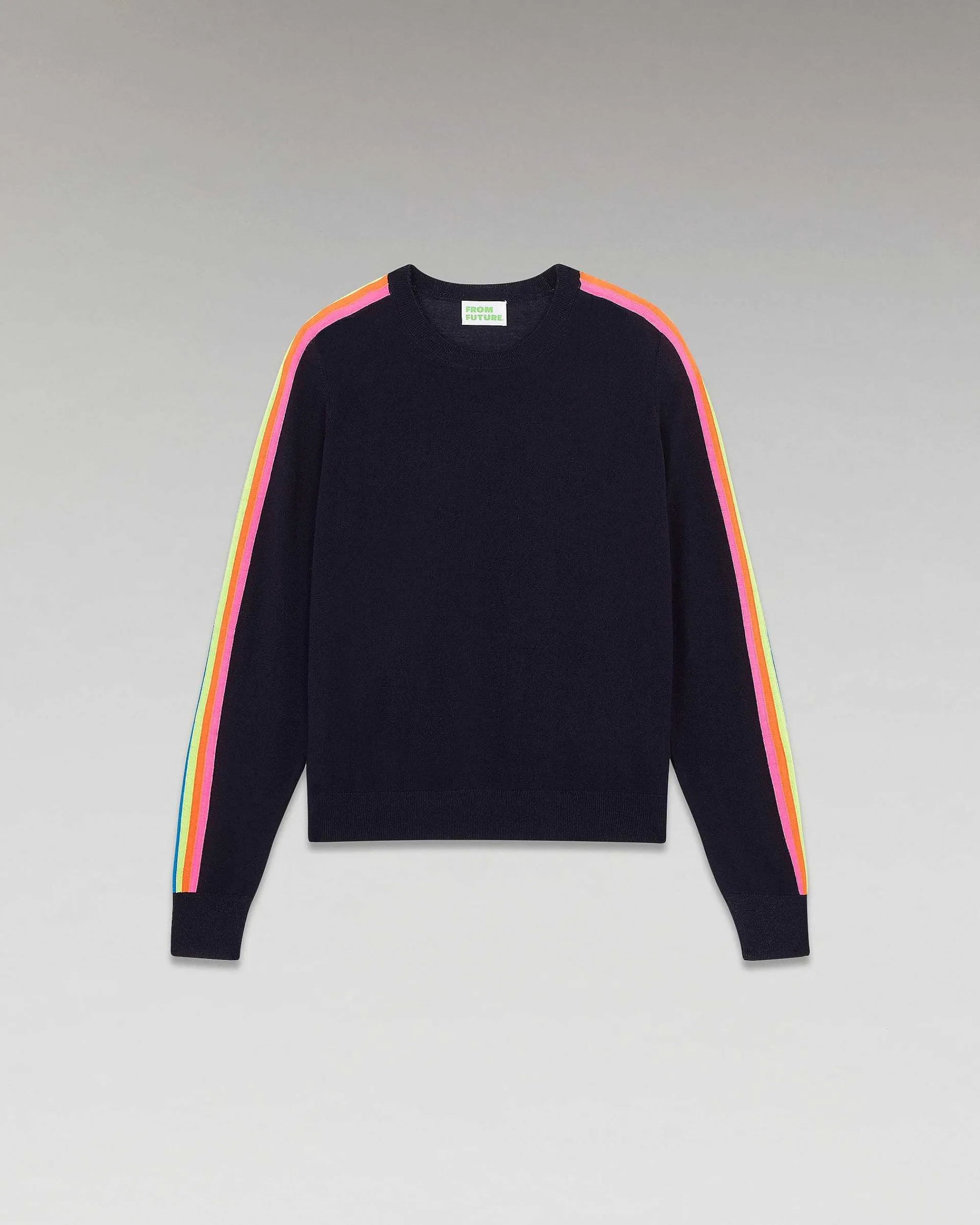 Pull Col Rond Bandes Manches Multico*FROM FUTURE Outlet