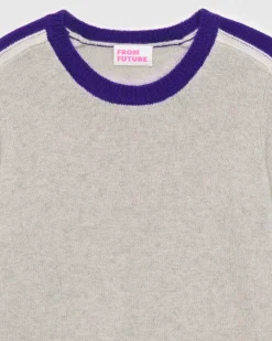 Pull Col Rond Bandes Tricolore*FROM FUTURE