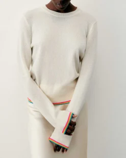 Pull Col Rond Bas Liseret Multicolore*FROM FUTURE Clearance