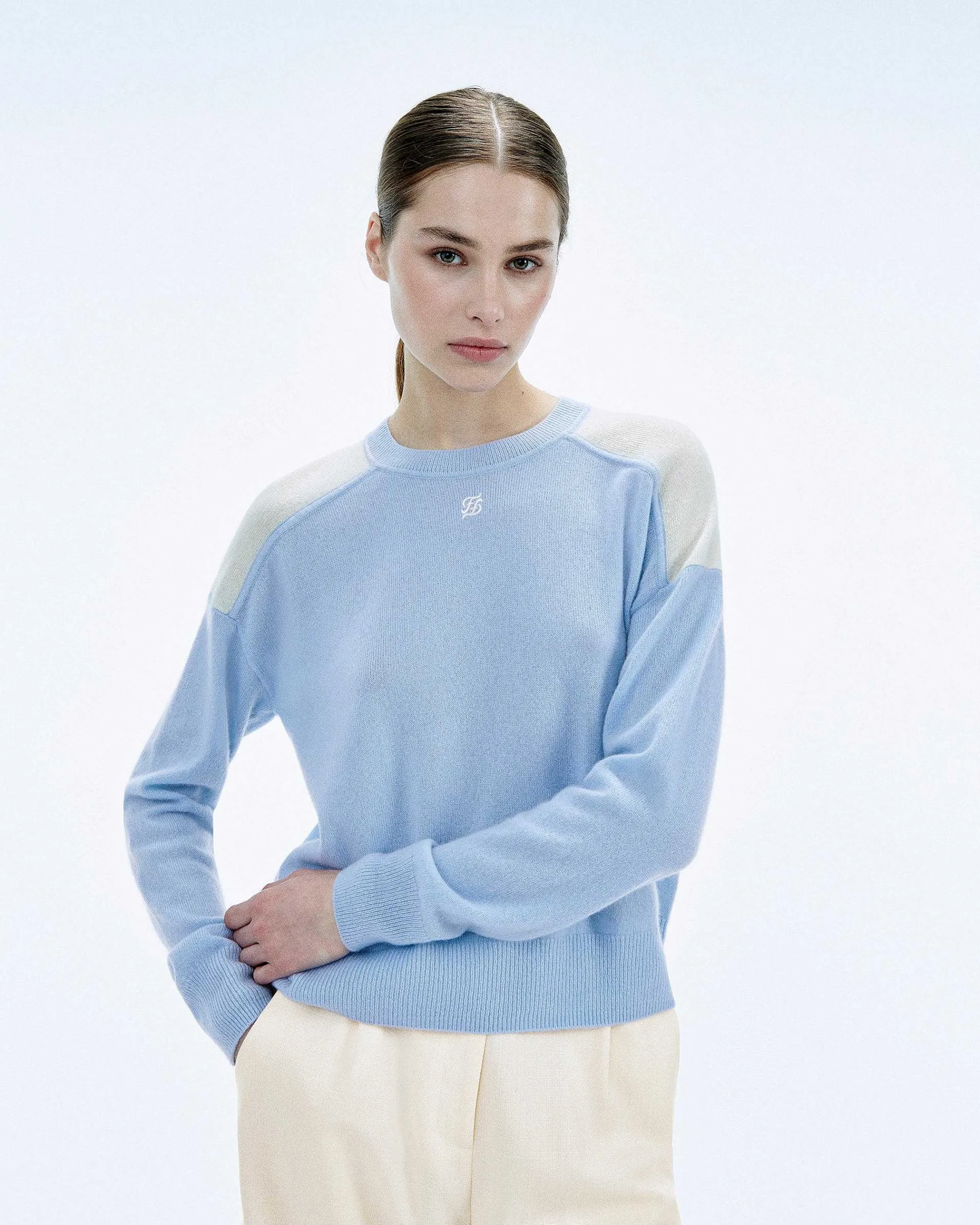 Pull Col Rond Bicolore Et Broderie*FROM FUTURE Discount