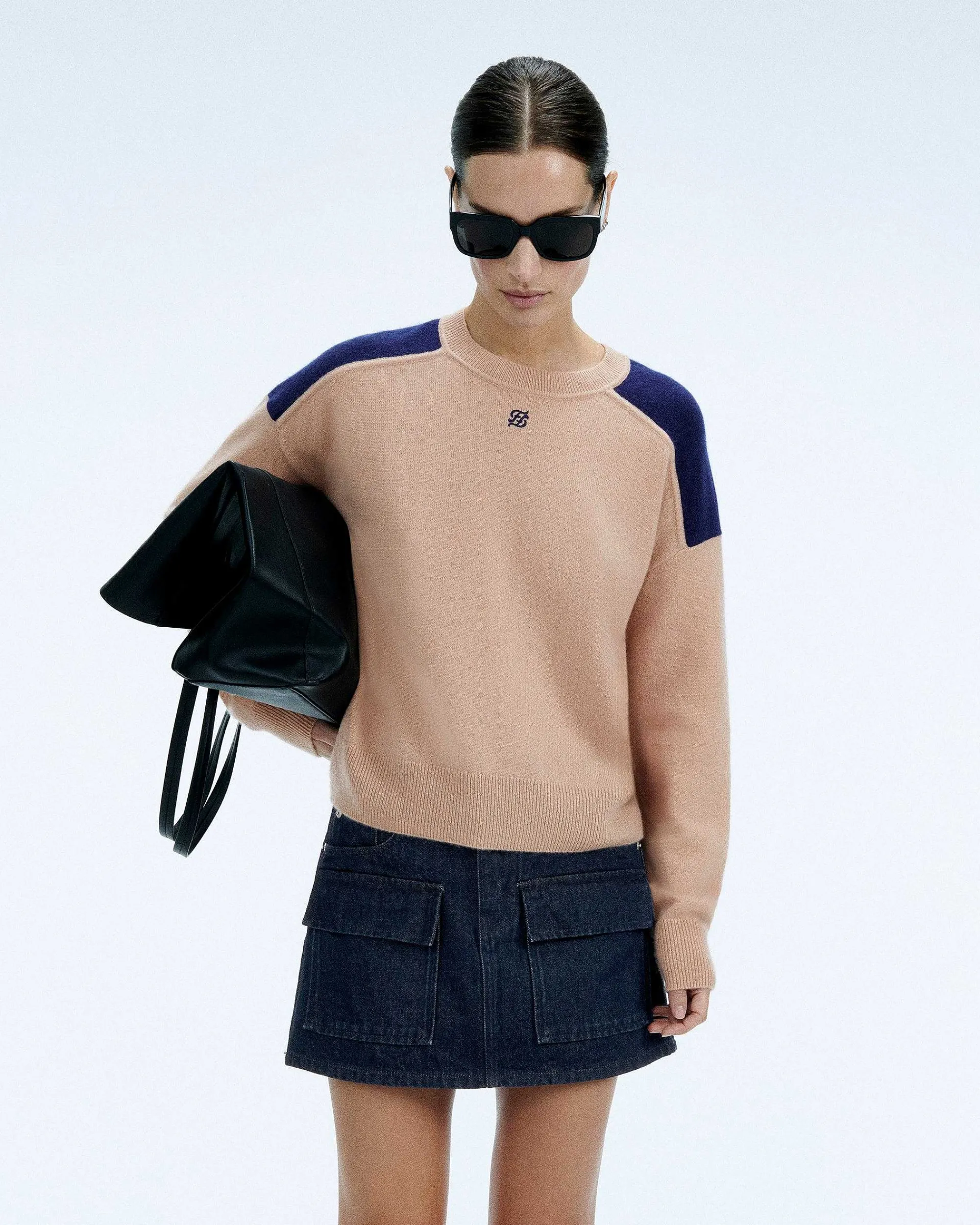 Pull Col Rond Bicolore Et Broderie*FROM FUTURE New