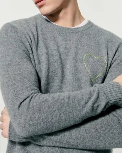 Pull Col Rond Coeur Brode*FROM FUTURE Online