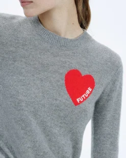 Pull Col Rond Coeur Broderie Future Light*FROM FUTURE Hot