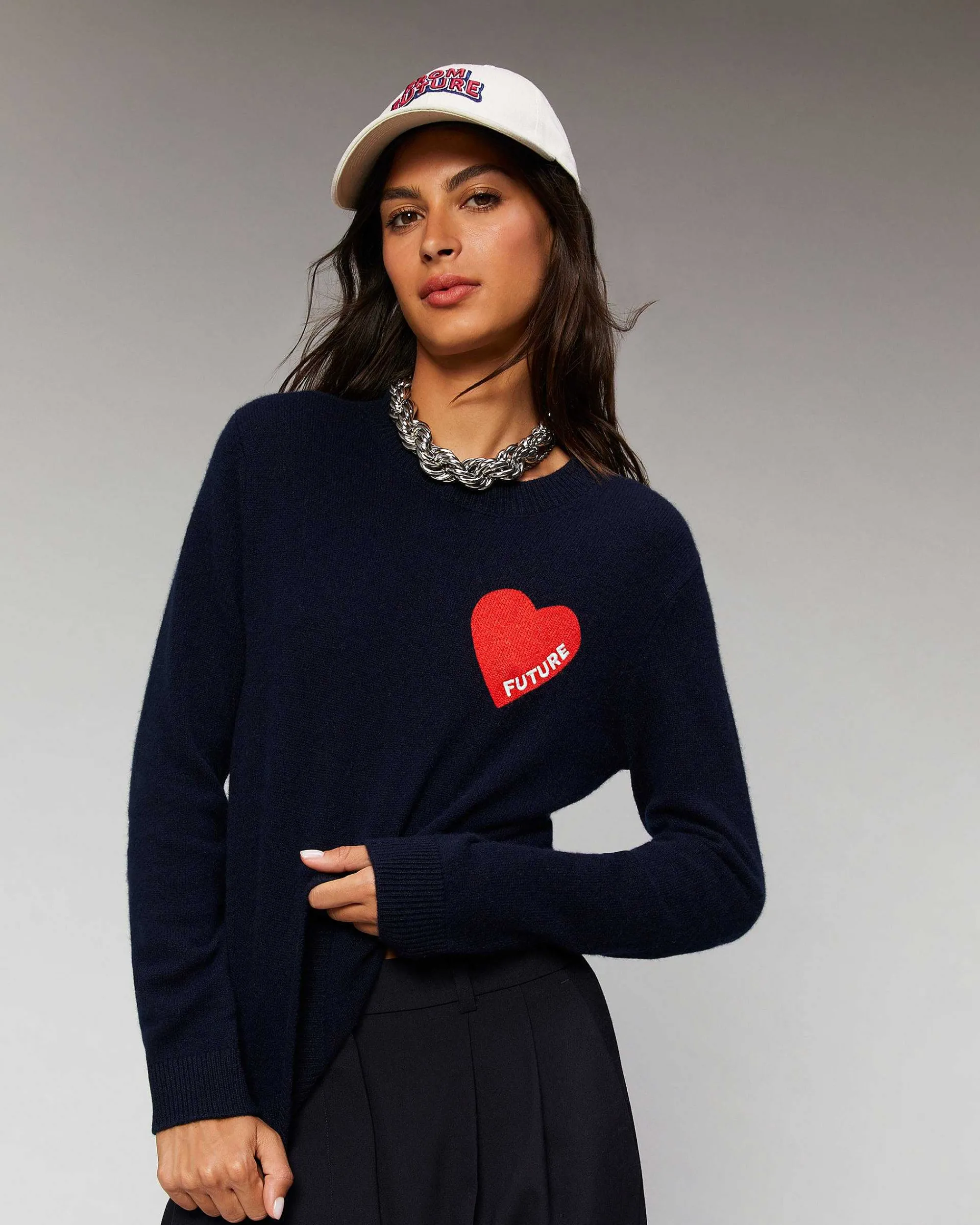 Pull Col Rond Coeur Leger*FROM FUTURE Online