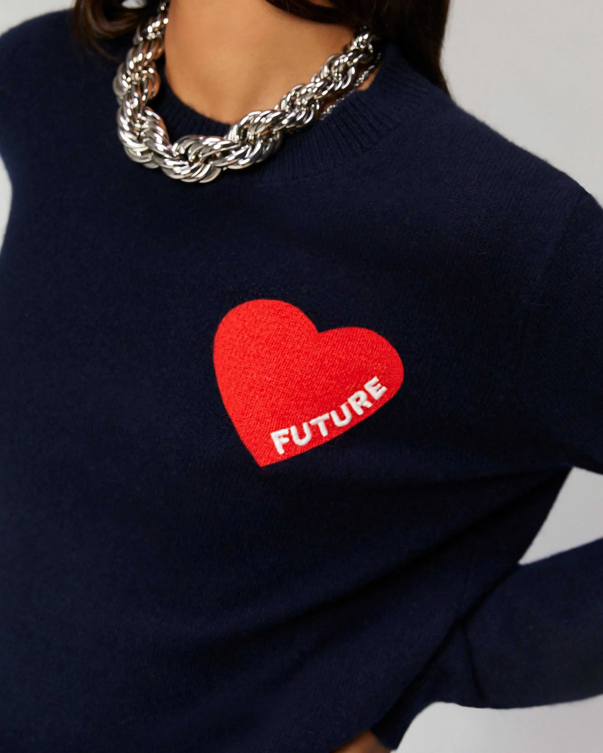 Pull Col Rond Coeur Leger*FROM FUTURE New