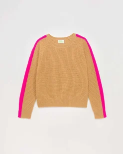 Pull Col Rond Maille Perlee Bandes Multicolore*FROM FUTURE Clearance