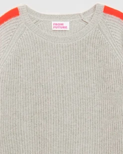 Pull Col Rond Maille Perlee Bandes Multicolore*FROM FUTURE Best