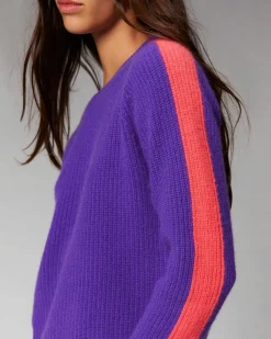 Pull Col Rond Maille Perlee Bandes Multicolore*FROM FUTURE Discount